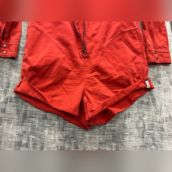 Red Long-Sleeve Jumpsuit - Picture 7 of 10